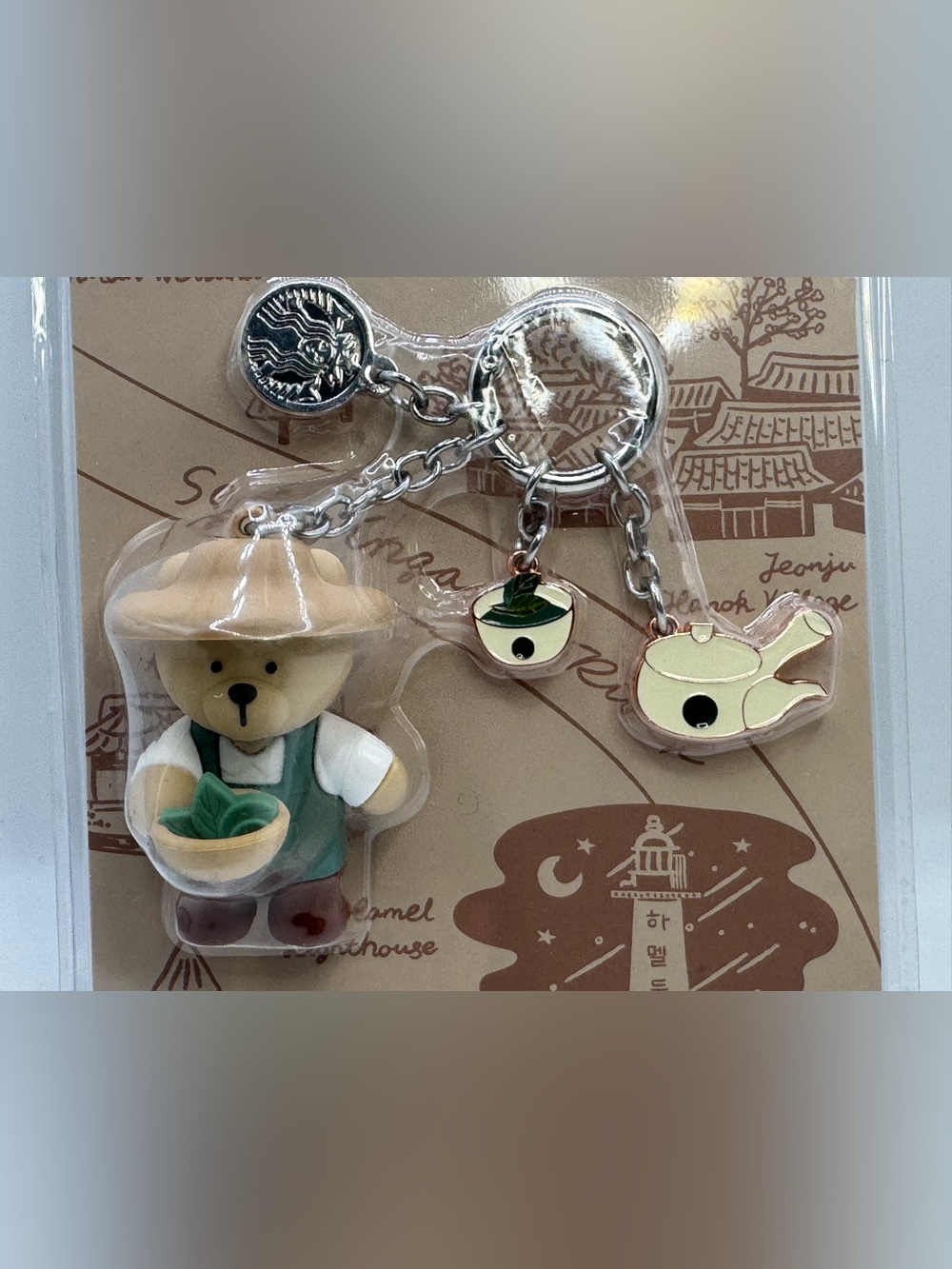 NWT Starbucks Korea Annyeong Jeolla Regional Bearista Keychain Bag Charm - Picture 2 of 5